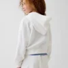 Kinder-Hoodie „Vintagesoft“ aus Frottee mit Keilkragen und durchgehendem Reißverschluss