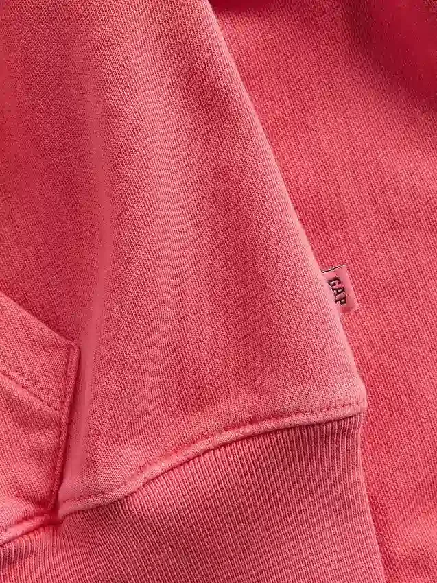 Kinder-Hoodie „Vintagesoft“ aus Frottee mit Keilkragen und durchgehendem Reißverschluss