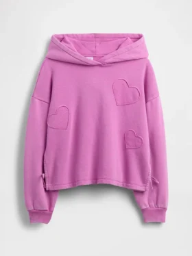 Kinder-Hoodie „Vintagesoft“ im lockeren Schnitt mit Aufnäher