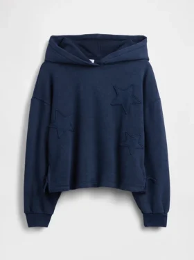 Kinder-Hoodie „Vintagesoft“ im lockeren Schnitt mit Aufnäher