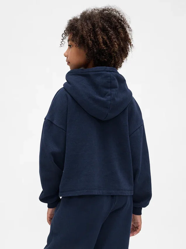 Kinder-Hoodie „Vintagesoft“ im lockeren Schnitt mit Aufnäher