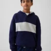 Kinder-Hoodie „Vintagesoft“ in lockerer Passform mit Henley-Kragen