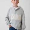 Kinder-Hoodie „Vintagesoft“ in lockerer Passform mit Henley-Kragen