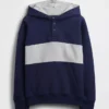 Kinder-Hoodie „Vintagesoft“ in lockerer Passform mit Henley-Kragen