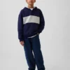 Kinder-Hoodie „Vintagesoft“ in lockerer Passform mit Henley-Kragen