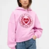 Kinder-Hoodie „Vintagesoft“ mit übergroßem Herz-Logo