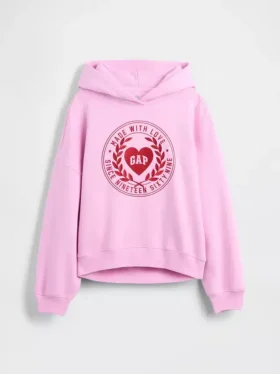 Kinder-Hoodie „Vintagesoft“ mit übergroßem Herz-Logo