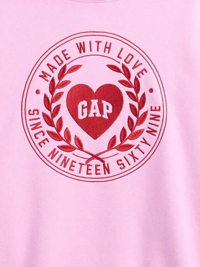 Kinder-Hoodie „Vintagesoft“ mit übergroßem Herz-Logo