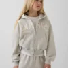 Kinder-Hoodie „Vintagesoft“ mit übergroßem Logo und Reißverschluss