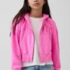 Kinder-Hoodie „Vintagesoft“ mit übergroßem Logo und Reißverschluss