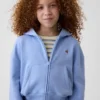 Kinder-Hoodie „Vintagesoft“ mit übergroßem Logo und Reißverschluss