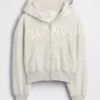 Kinder-Hoodie „Vintagesoft“ mit übergroßem Logo und Reißverschluss
