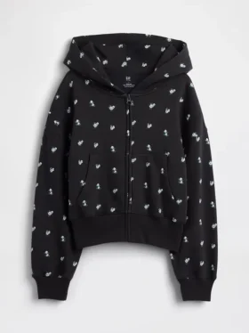 Kinder-Hoodie „Vintagesoft“ mit übergroßem Logo und Reißverschluss