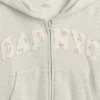 Kinder-Hoodie „Vintagesoft“ mit übergroßem Logo und Reißverschluss