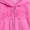 Kinder-Hoodie „Vintagesoft“ mit übergroßem Logo und Reißverschluss
