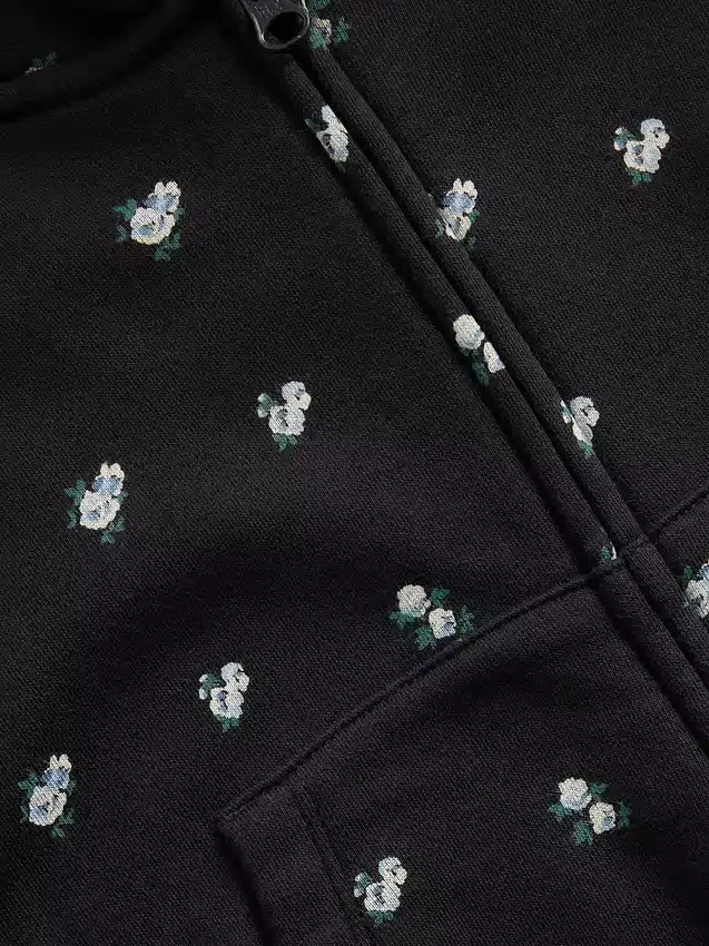 Kinder-Hoodie „Vintagesoft“ mit übergroßem Logo und Reißverschluss
