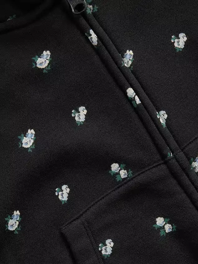 Kinder-Hoodie „Vintagesoft“ mit übergroßem Logo und Reißverschluss