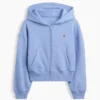 Kinder-Hoodie „Vintagesoft“ mit übergroßem Logo und Reißverschluss