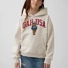 Kinder-Hoodie „Vintagesoft“ mit Brannan-Bär-Logo in lockerer Passform