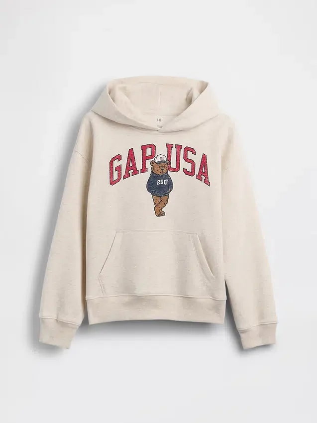 Kinder-Hoodie „Vintagesoft“ mit Brannan-Bär-Logo in lockerer Passform