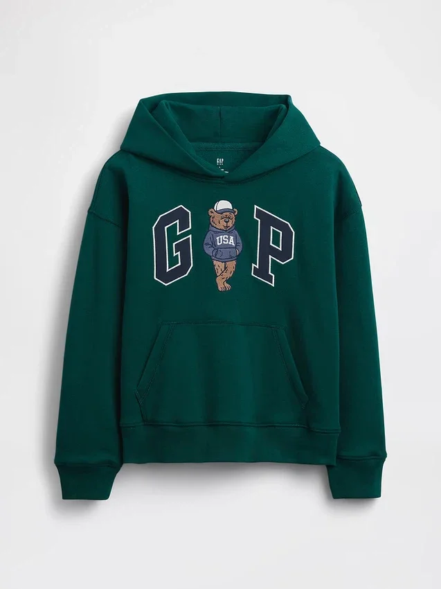 Kinder-Hoodie „Vintagesoft“ mit Brannan-Bär-Logo in lockerer Passform