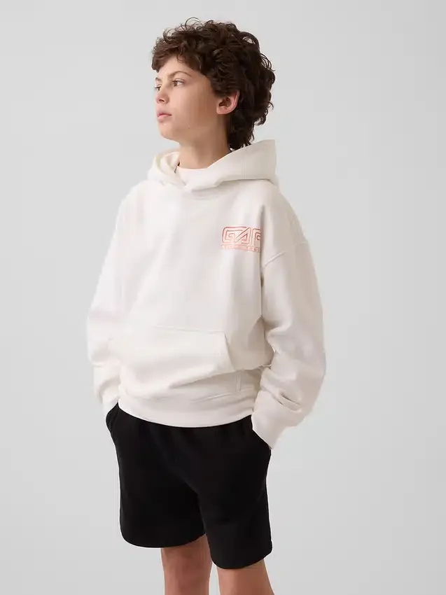 Kinder-Hoodie „Vintagesoft“ mit Grafikprint in lockerer Passform