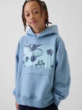 Kinder-Hoodie „Vintagesoft“ mit Grafikprint in lockerer Passform