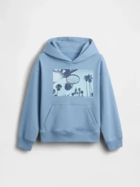 Kinder-Hoodie „Vintagesoft“ mit Grafikprint in lockerer Passform