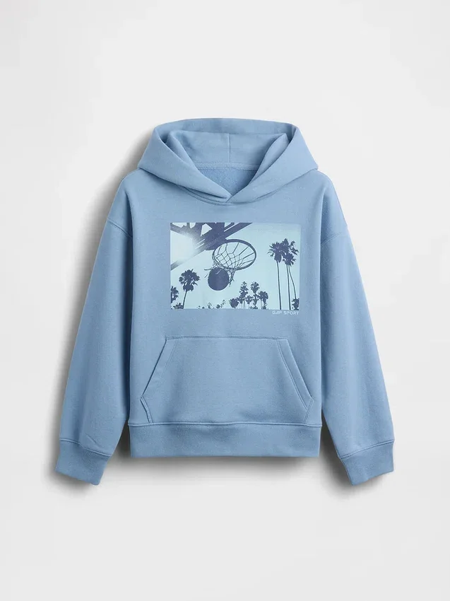Kinder-Hoodie „Vintagesoft“ mit Grafikprint in lockerer Passform