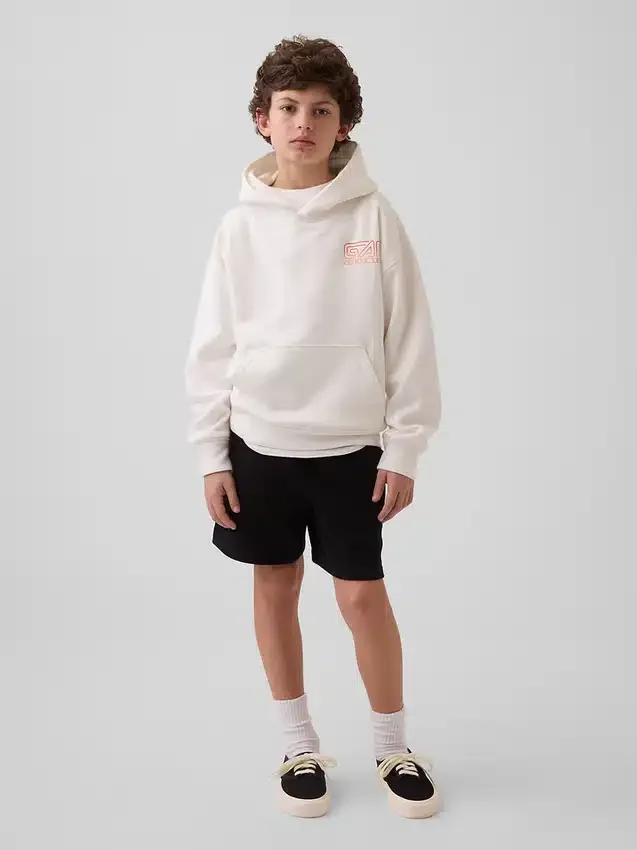 Kinder-Hoodie „Vintagesoft“ mit Grafikprint in lockerer Passform