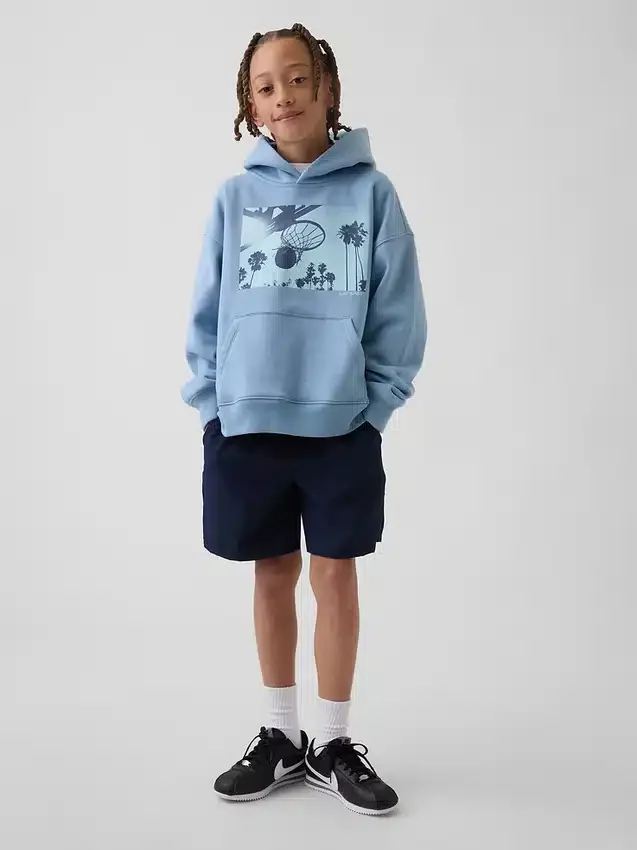 Kinder-Hoodie „Vintagesoft“ mit Grafikprint in lockerer Passform