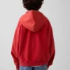 Kinder-Hoodie „Vintagesoft“ mit lockerem Schnitt und Logo-Reißverschluss