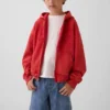 Kinder-Hoodie „Vintagesoft“ mit lockerem Schnitt und Logo-Reißverschluss