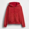 Kinder-Hoodie „Vintagesoft“ mit lockerem Schnitt und Logo-Reißverschluss