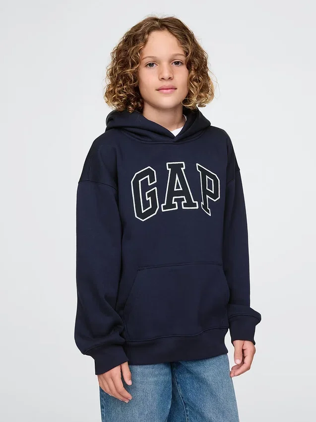 Kinder-Hoodie „Vintagesoft“ mit Logo