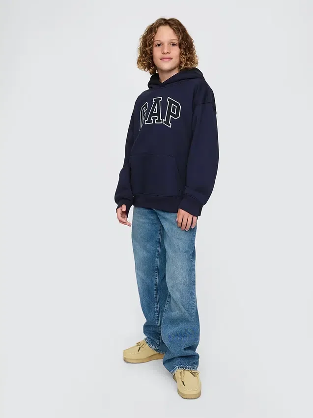 Kinder-Hoodie „Vintagesoft“ mit Logo