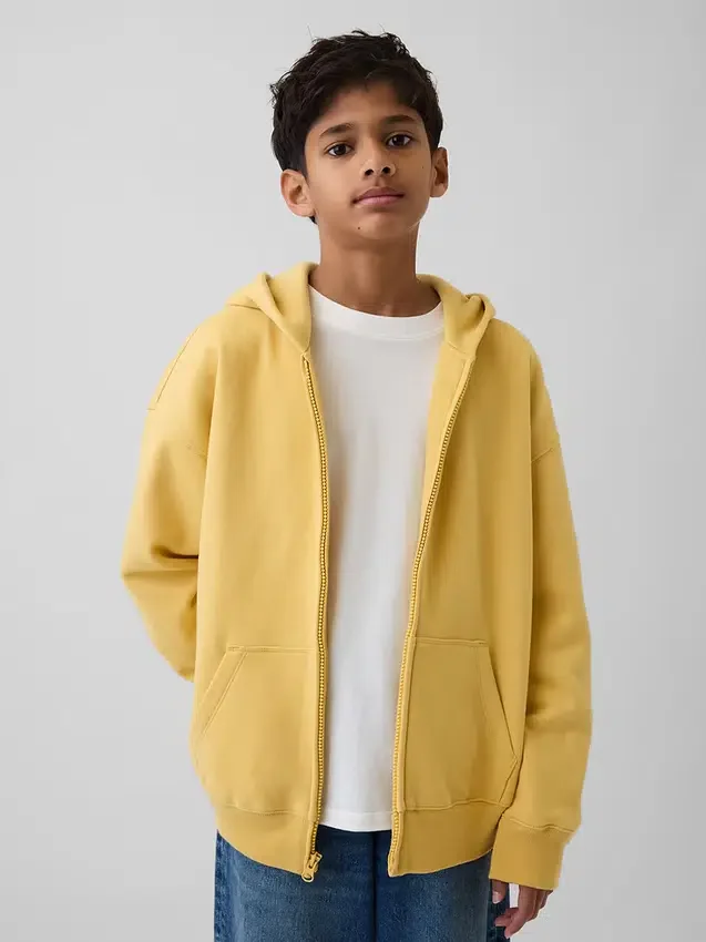 Kinder-Hoodie „Vintagesoft“ mit Reißverschluss