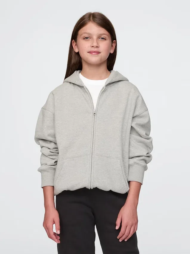 Kinder-Hoodie „Vintagesoft“ mit Reißverschluss