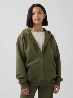 Kinder-Hoodie „Vintagesoft“ mit Reißverschluss