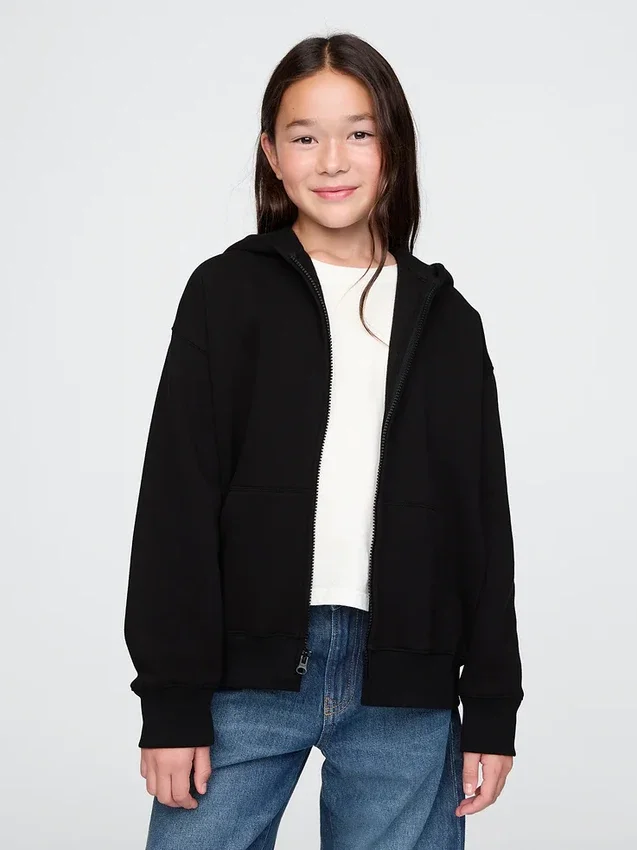 Kinder-Hoodie „Vintagesoft“ mit Reißverschluss