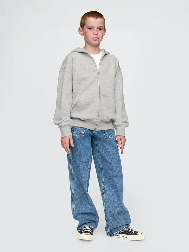 Kinder-Hoodie „Vintagesoft“ mit Reißverschluss