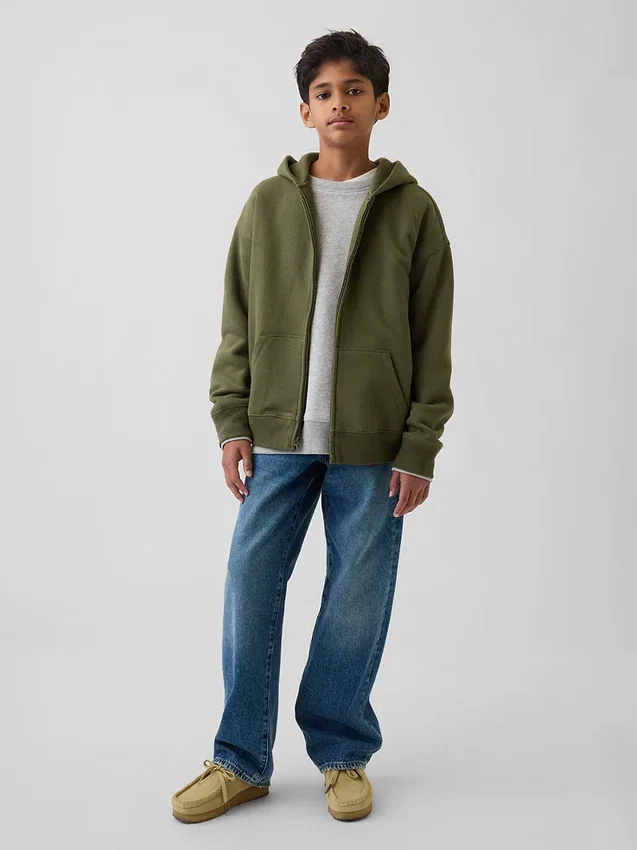 Kinder-Hoodie „Vintagesoft“ mit Reißverschluss