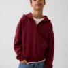 Kinder-Hoodie „Vintagesoft“ mit Reißverschluss und lockerer Passform