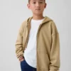 Kinder-Hoodie „Vintagesoft“ mit Reißverschluss und lockerer Passform