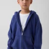 Kinder-Hoodie „Vintagesoft“ mit Reißverschluss und lockerer Passform