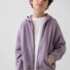 Kinder-Hoodie „Vintagesoft“ mit Reißverschluss und lockerer Passform