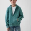 Kinder-Hoodie „Vintagesoft“ mit Reißverschluss und lockerer Passform