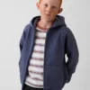 Kinder-Hoodie „Vintagesoft“ mit Reißverschluss und lockerer Passform