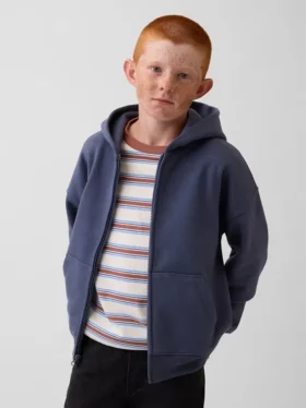 Kinder-Hoodie „Vintagesoft“ mit Reißverschluss und lockerer Passform