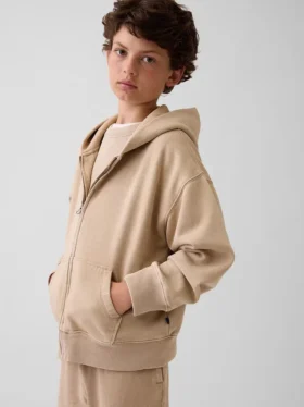 Kinder-Hoodie „Vintagesoft“ mit Reißverschluss und lockerer Passform